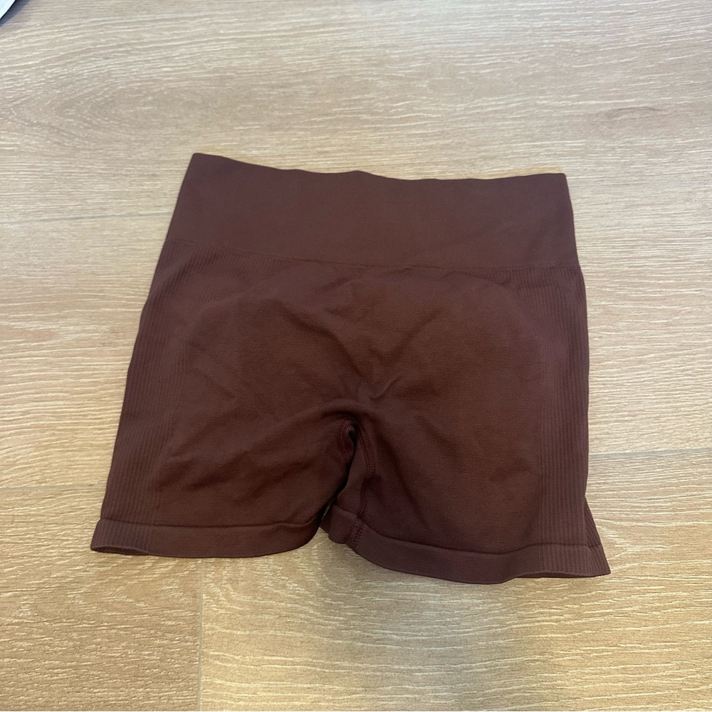 5 for $25 SHEIN brown compression workout shorts